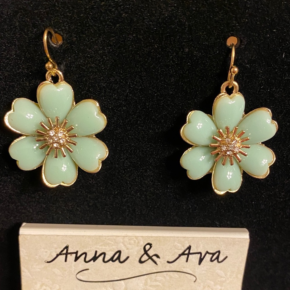 Anna & Ava Mint Green Floral Earrings